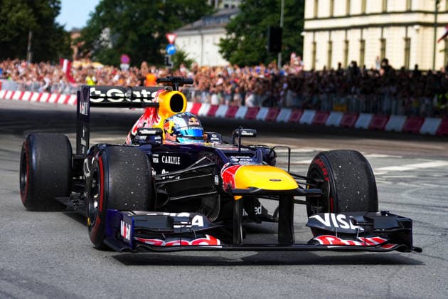 August 15, 2026, RÄÂ«Ga, Latvija: PATRICK FRIESACHER, a former Formula 1 driver, drives the Red Bull RB8 through the streets of Riga as part of the Red Bull Showrun in Riga, Latvia, August 15, 2026. RÄÂ«Ga Latvija - ZUMAp305 20260815_zip_p305_011 Copyright: xEdijsxPalensx