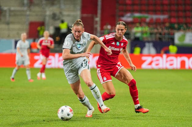 Kessya Bussy (VfL Wolfsburg, 19) im Duell mit Klara Buehl (FC Bayern Muenchen, 17), FC Bayern München vs. VfL Wolfsburg, Fussball, Google Pixel Supercup der Frauen, , Saison 2026 2027, 14.08.2026, FC Bayern München vs. VfL Wolfsburg, Fussball, Google Pixel Supercup der Frauen, , Saison 2026 2027, 14.08.2026 Ingolstadt *** Kessya Bussy (VfL Wolfsburg), 19, goes head-to-head with Klara Buehl (FC Bayern Munich), 17, FC Bayern Munich vs. VfL Wolfsburg, Soccer, Google Pixel Women s Super Cup, , 2026–2027 Season, August 14, 2026, FC Bayern Munich vs. VfL Wolfsburg, soccer, Google Pixel Women’s Super Cup, , 2026–2027 season, August 14, 2026, Ingolstadt Copyright: xEibner-Pressefoto ChristianxLangx EP_CLG