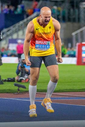 BIRMINGHAM, GREAT BRITAIN - AUGUST 15, 2026 : European champion in the javelin throw: Julian WEBER (GER Germany) during the European Athletics Championships at Alexander Stadium on August 15, 2026 in Birmingham, Great Britain. Great Britain Copyright: xLeahxKohringx