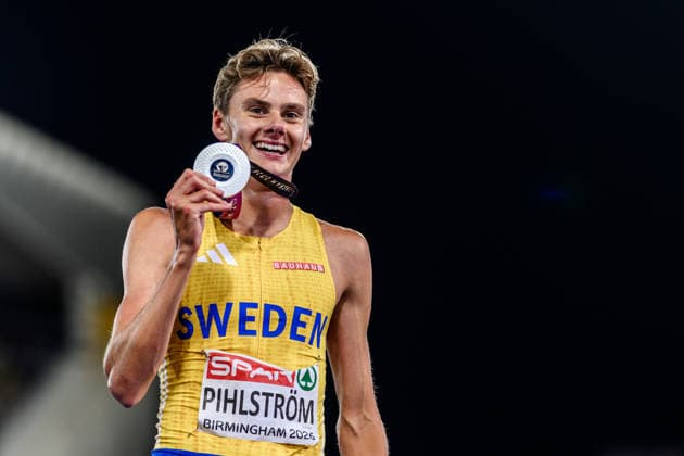 260815 Samuel Pihlström of Sweden celebrates second place in men s 1500 meter final during day 6 of the 2026 European Athletics Championships on August 15, 2026 in Birmingham. Photo: Mathias Bergeld BILDBYRAN kod MB MT1071 friidrott athletics friidrett friidrotts-em em friidretts-em 2026 european athletics championships day 6 bbeng jubel sweden sverige *** August 15, 2026: Samuel Pihlström of Sweden celebrates his second-place finish in the men’s 1,500-meter final on Day 6 of the 2026 European Athletics Championships on August 15, 2026 in Birmingham. Photo by Mathias Bergeld, BILDBYRAN, code MB MT1071. track and field, athletics, friidrett, friidrotts EM, 2026 European Athletics Championships, Day 6, BBENG, celebration, Sweden, Sverige  Copyright: MATHIASxBERGELD BB260815MB174
