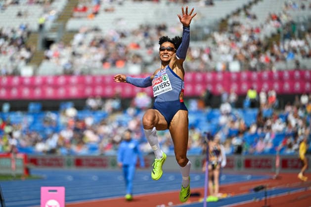 27th European Athletics Championships - Birmingham 2026: Day Six Jazmin Sawyers of Great Britain competes in the Women s Long Jump during the Birmingham 2026 European Athletics Championships at Alexander Stadium in Birmingham, United Kingdom, on August 15, 2026. Birmingham United Kingdom  Copyright: xStefanosxKyriazisx originalFilename:kyriazis-birmingh260815_npGtW.jpg