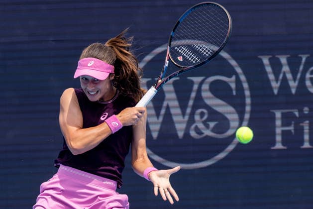 August 15, 2026, Mason, Ohio, U.S: Zeynep Sonmez (TUR) hits a forehand shot during SaturdayÃ¢â‚¬â ¢s second round of the Cincinnati Open at the Lindner Family Tennis Center , Mason, Oh. Mason U.S - ZUMAs304 20260815_zaf_s304_013 Copyright: xScottxStuartx