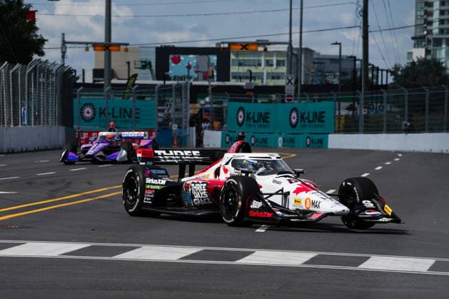 NTT IndyCar, Indy Car, IRL, USA Series Ontario Honda Dealers Indy At Markham - Day2 - Practice Felix Rosenqvist, driver of the 60 Meyer Shank Racing w Curb Agajanian Honda, drives during practice for the NTT INDYCAR Series Ontario Honda Dealers Indy at Markham on August 15, 2026, in Markham, Ontario, Canada. Markham Ontario Canada  Copyright: xYuanxTianx originalFilename:tian-nttindyc260815_npkM4.jpg