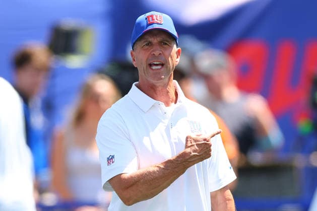 EAST RUTHERFORD, NJ - AUGUST 15: John Harbaugh head coach of the New York Giants prior to the pre-season game against the Minnesota Vikings on August 15, 2026 at MetLife Stadium in East Rutherford, New Jersey. (Photo by Rich Graessle Icon Sportswire) NFL, American Football Herren, USA AUG 15 Vikings at Giants EDITORIAL USE ONLY Icon26081530595