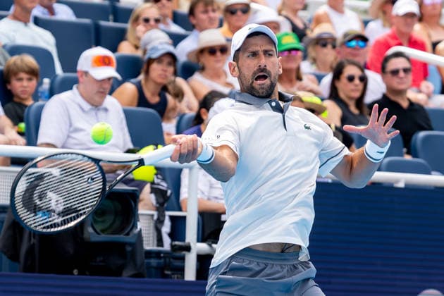 August 15, 2026, Mason, Ohio, U.S: Novak Djokovic (SRB) hits a forehand shot during SaturdayÃ¢â‚¬â ¢s second round of the Cincinnati Open at the Lindner Family Tennis Center , Mason, Oh. Mason U.S - ZUMAs304 20260815_zaf_s304_081 Copyright: xScottxStuartx