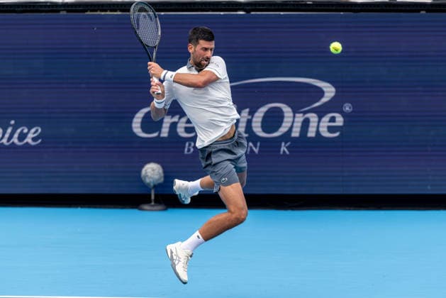 August 15, 2026, Mason, Ohio, U.S: Novak Djokovic (SRB) hits a two-handed backhand during SaturdayÃ¢â‚¬â ¢s second round of the Cincinnati Open at the Lindner Family Tennis Center , Mason, Oh. Mason U.S - ZUMAs304 20260815_zaf_s304_091 Copyright: xScottxStuartx