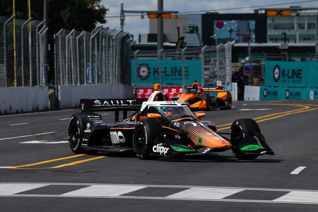 NTT IndyCar, Indy Car, IRL, USA Series Ontario Honda Dealers Indy At Markham - Day2 - Practice Dennis Hauger, driver of the 19 Dale Coyne Racing Honda, drives during practice for the NTT INDYCAR Series Ontario Honda Dealers Indy at Markham on August 15, 2026, in Markham, Ontario, Canada. Markham Ontario Canada  Copyright: xYuanxTianx originalFilename:tian-nttindyc260815_npafQ.jpg