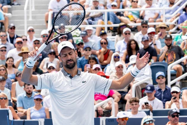 August 15, 2026, Mason, Ohio, U.S: Novak Djokovic (SRB) reacts to a shot during SaturdayÃ¢â‚¬â ¢s second round of the Cincinnati Open at the Lindner Family Tennis Center , Mason, Oh. Mason U.S - ZUMAs304 20260815_zaf_s304_102 Copyright: xScottxStuartx
