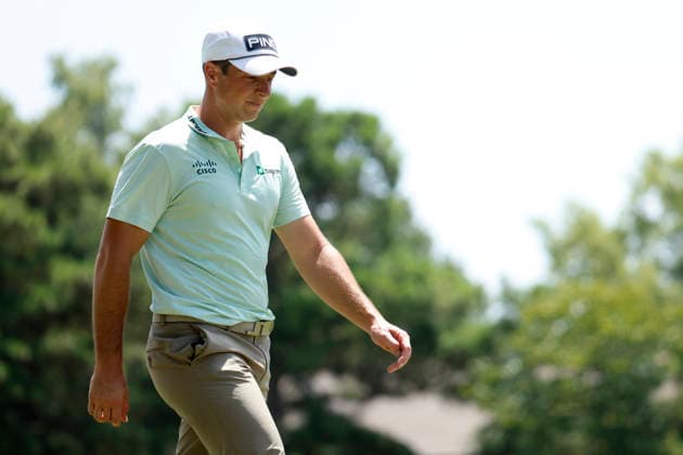 MEMPHIS, TN - AUGUST 15: Viktor Hovland of the United States during the third round of the FedEx St. Jude Championship, August 15, 2026, at TPC Southwind in Memphis, Tennessee. (Photo by Matthew Maxey Icon Sportswire) GOLF: AUG 15 PGA, Golf Herren FedEx St. Jude Championship EDITORIAL USE ONLY Icon260815036