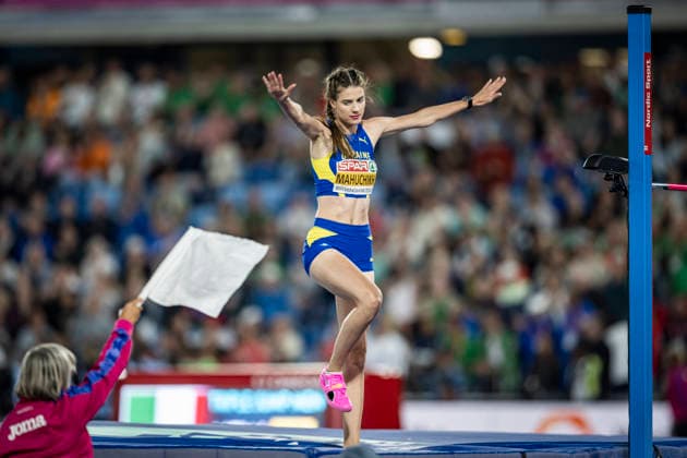 RECORD DATE NOT STATED 15th August 2026; Alexander Stadium, Birmingham, Midlands, England; 2026 European Athletics Championships, Day Six; Yaroslava Mahuchikh (UKR) celebrates a winning jump in the womens high jump GodfreyxPitt