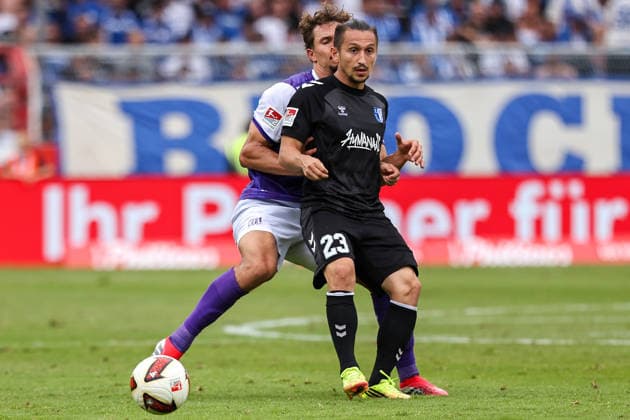 2026.08.15, xkwix, Fußball, 2. Bundesliga, VfL Osnabrück - 1. FC Magdeburg, Stadion an der Bremer Brücke, 2.Spieltag, Saison 2026 2027: Leonhard Muenst (VfL Osnabrueck 8) im Zweikampf gegen Baris Atik (1. FC Magdeburg 23) DFB regulations prohibit any use of photographs as image sequences and or quasi-video. Photo: xKamilxWilkowskixPressefotoKochx Niedersachsen Deutschland *** August 15, 2026, xkwix, Soccer, 2. Bundesliga, VfL Osnabrück 1 FC Magdeburg, Stadion an der Bremer Brücke, Matchday 2, 2026–2027 Season: Leonhard Muenst (VfL Osnabrück, No. 8) in a tackle against Baris Atik (FC Magdeburg, No. 1), No. 23. DFB regulations prohibit any use of photographs as image sequences and or quasi-video. Photo: xKamilxWilkowskixPressefotoKochx, LowerLower Saxony, Germany