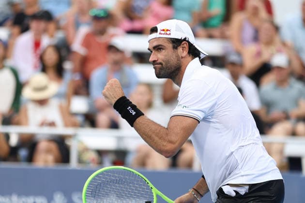 MASON, OHIO - AUGUST 15: Matteo Berrettini of Italy reacts to a play during day five of the Cincinnati Open at the Lindner Family Tennis Center on August 15, 2026 in Mason, Ohio.  Copyright: xShainaxBenhiyoun SPPx Sportspressphoto_SPR208070