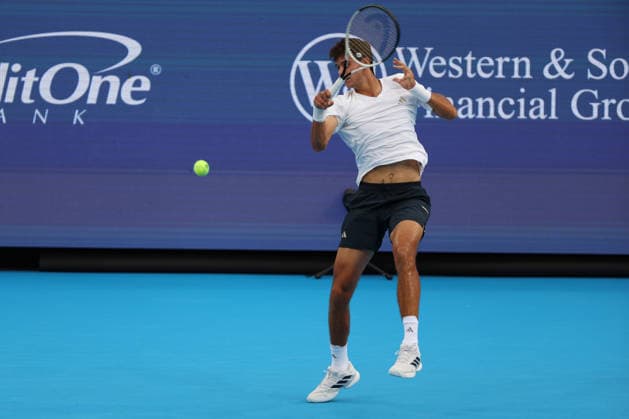 August 15, 2026, Mason, Oh, USA: Cincinnati Open Tennis 2026 - Rafael Jodar hits a ball against Denis Shapovalov. ZUMAPress Mason USA - ZUMAn24_ 20260815_zaf_n24_255 Copyright: xWallyxNellx