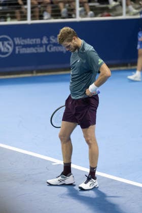 MASON, OHIO - AUGUST 15: Yannick Hanfmann of Germany reacts to a play during day five of the Cincinnati Open at the Lindner Family Tennis Center on August 15, 2026 in Mason, Ohio.  Copyright: xShainaxBenhiyoun SPPx Sportspressphoto_SPR208215
