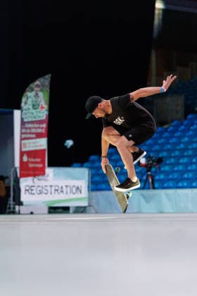 World Freestyle Skateboarding Championships - Men Pro Qualifiers 2026. Germany - Kassel, 15.08.2026 Turi Zoltan from Hungary shows trick during the competition in the Men professional Qualifiers at the World Freestyle Skateboarding Championships 2026 in Kassel, Germany. According to the citys official website compete Riders from more than 30 nations at the international freestyle skateboarding event, combining technical tricks, creativity and individual style in the qualification rounds. Hesse