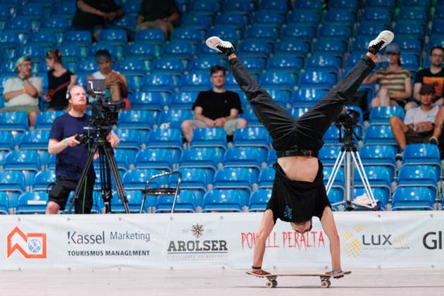 World Freestyle Skateboarding Championships - Men Pro Qualifiers 2026. Germany - Kassel, 15.08.2026 Ismael Perez from Spain shows trick during the competition in the Men professional Qualifiers at the World Freestyle Skateboarding Championships 2026 in Kassel, Germany. According to the citys official website compete Riders from more than 30 nations at the international freestyle skateboarding event, combining technical tricks, creativity and individual style in the qualification rounds. Hesse