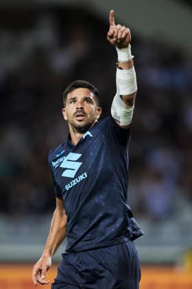Torino FC v Carrarese Calcio - Coppa Italia Giovanni Simeone of Torino FC celebrates after scoring a goal during the Coppa Italia football match between Torino FC and Carrarese Calcio. Turin Italy Copyright: xNicolòxCampox