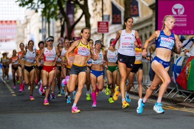 BIRMINGHAM, UNITED KINGDOM - AUGUST 16: Fabienne Schlumpf of Switzerland competes in the Women s Marathon during the European Athletics Championships at Alexander Stadium on August 16, 2026 in Birmingham, United Kingdom. England United Kingdom Copyright: xBEAUTIFULxSPORTS TobiasxLacknerx