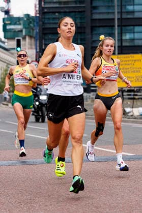 BIRMINGHAM, GREAT BRITAIN - AUGUST 16, 2026 : Katharina SAATHOFF (GER Germany) competing in the marathon during the European Athletics Championships at Alexander Stadium on August 16, 2026 in Birmingham, Great Britain. Great Britain Copyright: xLeahxKohringx