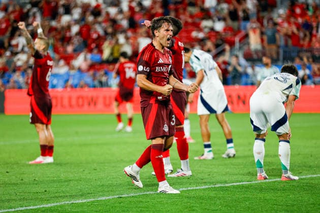 Toronto FC v New England Revolution Jackson Gilman 38 of Toronto FC celebrates the team victory during a Major League Soccer game between Toronto FC and New England Revolution at BMO Field in Toronto, Ontario, Canada, on August 15, 2026. Toronto Ontario Canada  Copyright: xIndrawanxKumalax originalFilename:kumala-majorlea260815_npuEM.jpg