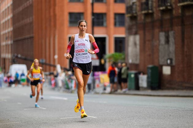 BIRMINGHAM, UNITED KINGDOM - AUGUST 16: Fabienne Schlumpf of Switzerland competes in the Women s Marathon during the European Athletics Championships in Birmingham on August 16, 2026 in Birmingham, United Kingdom. England United Kingdom Copyright: xBEAUTIFULxSPORTS TobiasxLacknerx