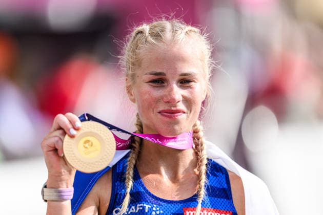 Athletics, European Championships in Birmingham, marathon, women, European champion Alisa Vainio
