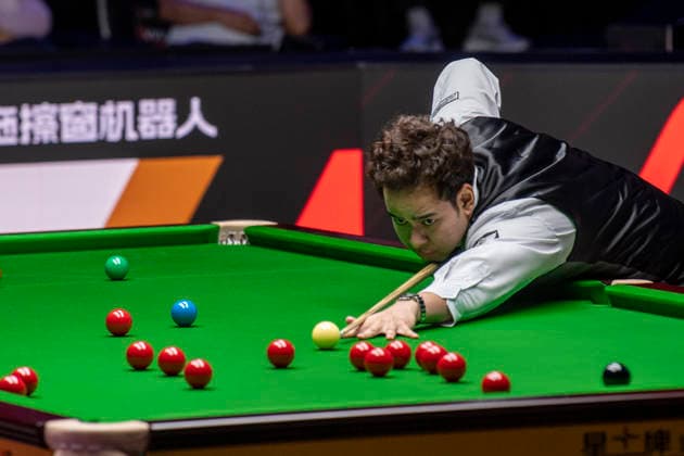 (260816) -- TAIYUAN, Aug. 16, 2026 -- Noppon Saengkham of Thailand competes during the final match between Mark Selby of England and Noppon Saengkham of Thailand at China Open 2026 snooker tournament in Taiyuan, north China s Shanxi Province, Aug. 16, 2026. ) (SP)CHINA-TAIYUAN-SNOOKER-CHINA OPEN-FINAL (CN) CaoxYang 