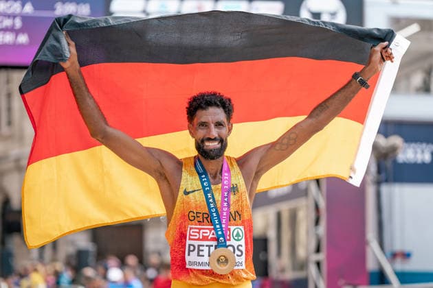 Amanal Petros (Hannover 96, Marathon Maenner), GBR, Leichtathletik, Athletics, European Athletics Championships 2026, Leichtathletik Europameisterschaft 2026, Birmingham 2026, 09.08.2026, GBR, Leichtathletik, Athletics, European Athletics Championships 2026, Leichtathletik Europameisterschaft 2026, Birmingham 2026, 09.08.2026 Birmingham *** Amanal Petros Hannover 96, Men s Marathon, GBR, Track and Field, Athletics, 2026 European Athletics Championships, 2026 European Track and Field Championships, Birmingham 2026, August 9, 2026, GBR, Track and Field, Athletics, 2026 European Athletics Championships, 2026 European Track and Field Championships, Birmingham 2026, August 9, 2026, Birmingham Copyright: xStefanxMayerx EP_SMR