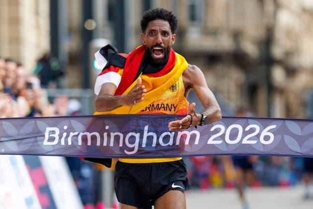 BIRMINGHAM, GREAT BRITAIN - AUGUST 16, 2026: Amanal PETROS (GER Germany) wins the marathon during the European Athletics Championships on August 16, 2026 in Birmingham, Great Britain. Great Britain Copyright: xAxelxKohringx