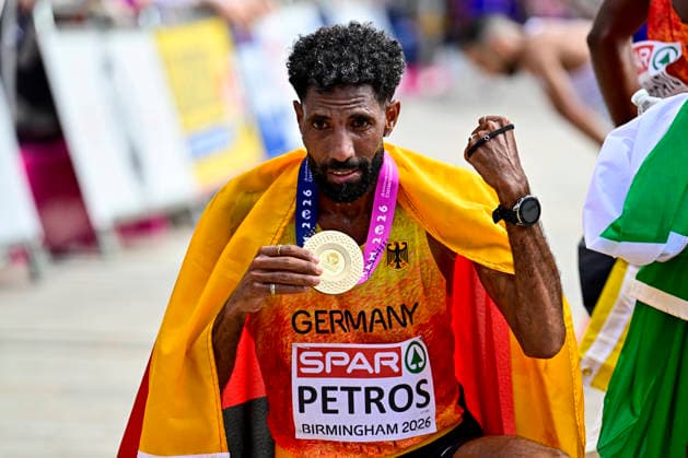 Sport Bilder des Tages Amanal PETROS (Germany, Hannover 96, MARATHON Men) GBR, European Athletics Championships, Athletics, 16.08.2026, GBR, European Athletics Championships, Athletics, 16.08.2026, Birmingham *** Amanal PETROS Germany, Hannover 96, MARATHON Men GBR, European Athletics Championships, Track and Field, August 16, 2026, GBR, European Athletics Championships, Track and Field, August 16, 2026, Birmingham Copyright: xEibnerxPressefoto JanxPapenfussx EP_JPS