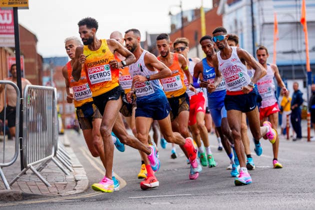 BIRMINGHAM, GREAT BRITAIN - AUGUST 16, 2026 : Amanal PETROS (GER Germany) competing in the marathon during the European Athletics Championships at Alexander Stadium on August 16, 2026 in Birmingham, Great Britain. Great Britain Copyright: xLeahxKohringx