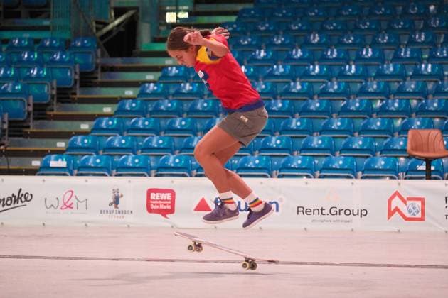 15.078.2026 xkhx Kassel World Freestyle 2026 Skateboarding Championships - Women Pro Qualifiers Bild zeigt Eva Grigore (Rumanien) - *** 15 078 2026 xkhx Kassel World Freestyle 2026 Skateboarding Championships Women s Pro Qualifiers; photo shows Eva Grigore of Romania