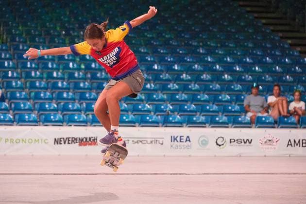 15.078.2026 xkhx Kassel World Freestyle 2026 Skateboarding Championships - Women Pro Qualifiers Bild zeigt Eva Grigore (Rumanien) - *** 15 078 2026 xkhx Kassel World Freestyle 2026 Skateboarding Championships Women s Pro Qualifiers; photo shows Eva Grigore of Romania