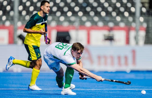 2026 Men s FIH Hockey World Cup, Belfius Hockey Arena, Wavre, Belgium 16 8 2026 Australia vs Ireland Ireland™s Lee Cole Player strikes the ball Lee Cole Player strikes the ball 16 8 2026  Copyright: xx WP7_4587 20260816