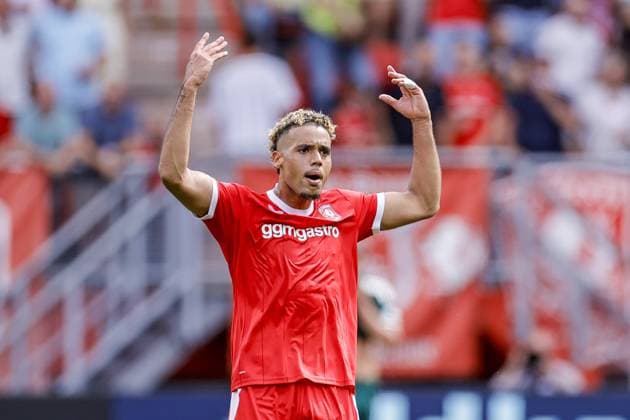 ENSCHEDE , 16-08-2026 , Stadium Grolsch Veste , season 2026 2027 , Dutch Eredivisie football , match between FC Twente and PEC Zwolle , picture shows FC Twente player Daouda Weidmann scores the 1-1 Twente - PEC  x205775159x Copyright: