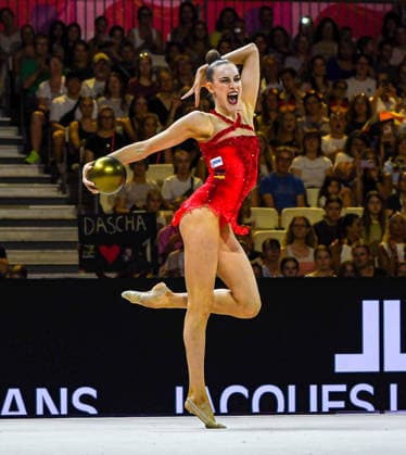 August 16, 2026, Frankfurt, Hesse, Germany: German gymnast DARJA VARFOLOMEEV competes in the 42nd Rhythmic gymnastics, Rhythmische Sportgymnastik, RSG World Championships group individual ball finals in the Festhalle in Frankfurt, Hesse, Germany on Sunday, August 16, 2026. 2026 Rhythmic Gymnastics World Championships Individual Finals  - ZUMAd168 20260816_zsp_d168_039 Copyright: xKaixDambachx
