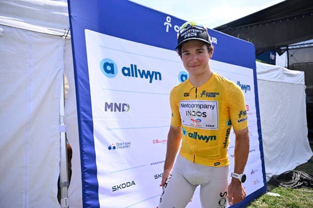 Czech Tour cycling race, Stage 4, in Prostredni Becva, Czech Republic, on August 16, 2026. Overall winner Andrew August from the Netcompany INEOS team. (CTKxPhoto DaliborxGluck) CTKPhotoP2026081603428  CTKPhotoP2026081603428