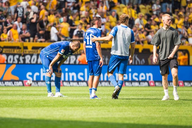 16.08.2026, xomx, Fussball 2.Bundesliga, Dynamo Dresden - SV Darmstadt 98 v.l. Das Spiel ist vorbei: Sachsen gegen Hessen 1:0. Trauer und Jubel. (DFL DFB REGULATIONS PROHIBIT ANY USE OF PHOTOGRAPHS as IMAGE SEQUENCES and or QUASI-VIDEO) Dresden *** August 16, 2026, xomx, Soccer 2. Bundesliga, Dynamo Dresden vs. SV Darmstadt 98. The game is over. Saxony vs. Hesse 1–0. Sorrow and jubilation. DFL and DFB regulations prohibit any use of photographs as image sequences and or quasi-video. Dresden