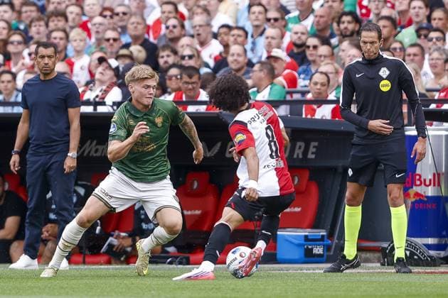 ROTTERDAM , 16-08-2026 , Stadium De Kuip , season 2026 2027 , Dutch Eredivisie football . match between Feyenoord and Go Ahead Eagles, Picture shows Feyenoord player Feyenoord player Gjivai Zechiel Feyenoord - Go Ahead Eagles  x205775550x Copyright:
