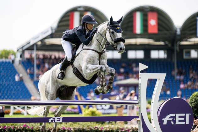 260816 Louise Romeike of Sweden with horse Caspian compete in the Eventing Show Jumping Final during day 6 of the 2026 FEI World Championships on August 16, 2026 in Aachen. Photo: Emma Wallskog BILDBYRAN kod EW EW0687 ridsport equestrian rid-vm 2026 2026 fei world championships bbeng ridsport-vm fälttävlan eventing sverige *** August 16, 2026: Louise Romeike of Sweden, riding Caspian, competes in the Eventing Show Jumping Final on Day 6 of the 2026 FEI World Championships in Aachen. 2026 in Aachen. Photo by Emma Wallskog, BILDBYRAN, code EW EW0687. equestrian sports, riding, 2026 World Championships, 2026 FEI World Championships, BBENG, equestrian sports, World Championships, eventing, Sweden  Copyright: EMMAxWALLSKOG BB260816EW029