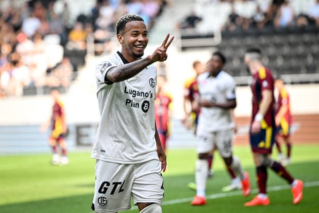 LUGANO, SWITZERLAND - AUGUST 16: Beckham Castro of Lugano celebrates his goal during the Swiss Cup match between Vedeggio Calcio and FC Lugano at AIL Arena on August 16, 2026 in Lugano, Switzerland. Lugano AIL Arena Ticino Switzerland *** LUGANO, SWITZERLAND, AUGUST 16 — Beckham Castro of Lugano celebrates his goal during the Swiss Cup match between Vedeggio Calcio and FC Lugano at the AIL Arena on August 16, 2026, in Lugano, Switzerland. Lugano, AIL Arena, Ticino, Switzerland Copyright: xJustPictures.ch AndreaxBrancax jp-en-EuSpIm-AB_16082026_4012
