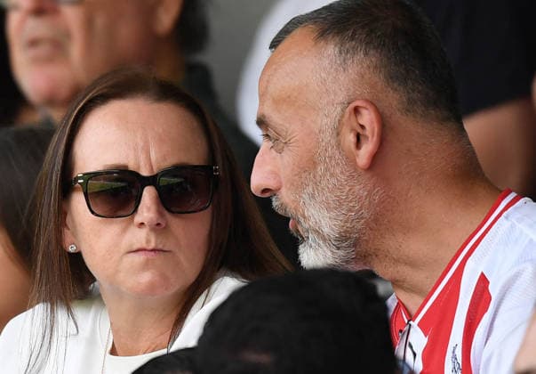 16.08.2026, xophax, Fussball Regionalliga West. 1.FC Koeln, Franz Kremer Stadion : 1.FC Köln II gegen FC Gütersloh. Mutter von Said El Mala : Sabrina El Mala und Vater Mohammed El Mala , rechts Koeln *** August 16, 2026, xophax, Regional League West 1 Soccer: 1. FC Köln, Franz Kremer Stadium—1. FC Köln II vs. FC Gütersloh. Said El Mala’s mother, Sabrina El Mala, and father, Mohammed El Mala; on the right, Cologne
