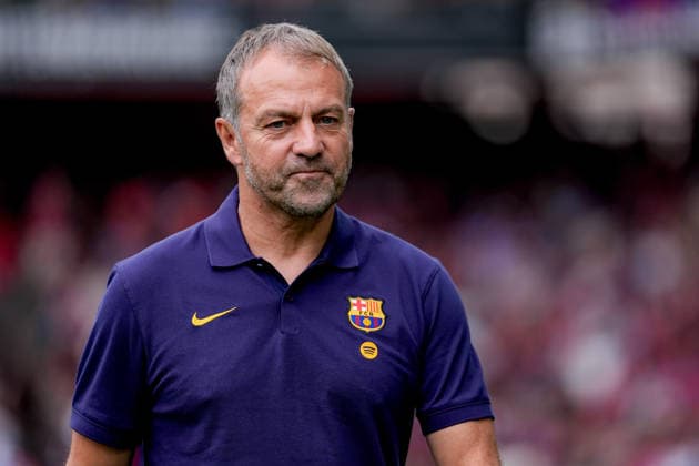 BASEL, SWITZERLAND - AUGUST 16: Hansi Flick (Head Coach FC Barcelona, Barca during the friendly match between FC Basel 1893 and FC Barcelona at St. Jakob Park Stadium on August 16, 2026 in Basel, Switzerland.  Copyright: xPriscilaxBütlerx xSPPx Sportspressphoto_SPR208629