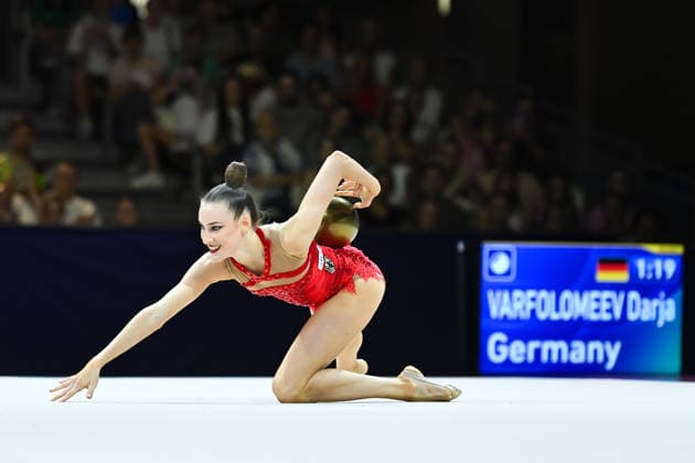 Darja Varfolomeev (Deutschland) Weltmeisterschaften Rhythmische Sportgymnastik - Geraetefinals, 16.08.2026 Weltmeisterschaften Rhythmische Sportgymnastik - Geraetefinals, 16.08.2026, Frankfurt *** Darja Varfolomeev, Germany, Rhythmic Gymnastics World Championships, Apparatus Finals, August 16, 2026, Rhythmic Gymnastics World Championships, Apparatus Finals, August 16, 2026, Frankfurt Copyright: xEibner-Pressefoto xHoepnerx EP_PHR