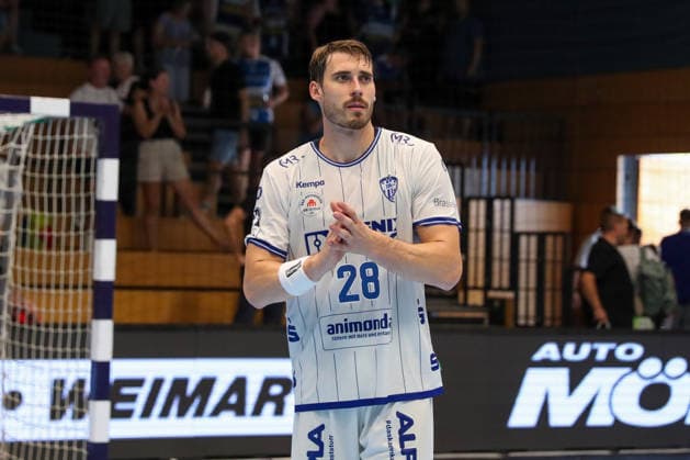 16.08.2026 ,xgox, Handball - Wartburg Cup ThSV Eisenach - TBV Lemgo-Lippe emspor, v.l. Hendrik Wagner (Lemgo, 28) Jubel ueber den Sieg, Jubel nach Spielende Eisenach *** August 16, 2026, xgox, Handball Wartburg Cup: ThSV Eisenach vs. TBV Lemgo Lippe emspor; from left: Hendrik Wagner (Lemgo), 28; Celebrating the victory; Celebrations after the game in Eisenach