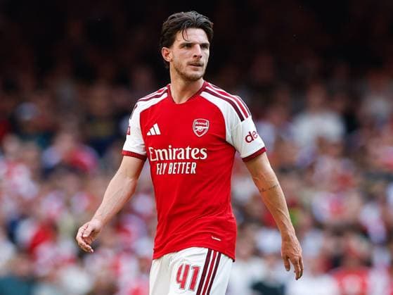 Declan Rice of Arsenal looks on Arsenal v Manchester City, FA Community Shield, Principality Stadium, Cardiff, UK - 16 Aug 2026Cardiff Principality Stadium United Kingdom EDITORIAL USE ONLY No use with unauthorised audio, video, data, fixture lists, club league logos or live services. Online in-match use limited to 120 images, no video emulation. No use in betting, games or single club league player publications.  Copyright: xMattxImpey Shutterstockx 17096419ee