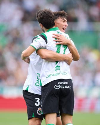 August 16, 2026, Santander, Cantabria, Spain: Andres Martin of Real Racing Club de Santander celebrates after scoring the team s first goal during the LaLiga EA Sports match between Real Racing Club de Santander and Villarreal CF at Campos de de El Sardinero on August 16, 2026, in Santander, Spain. Santander Spain - ZUMAa181 20260816_zaa_a181_013 Copyright: xRicardoxLarreinax