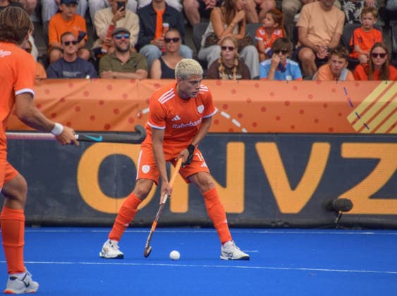 Derck de Vilder (14 Netherlands Hockey Team) during the FIH World Cup game between Netherlands and New Zeeland at Wagener stadion, Amstelveen, Netherlands.  Copyright: xArnexvanxderxBenx xSPPx Sportspressphoto_SPR208828