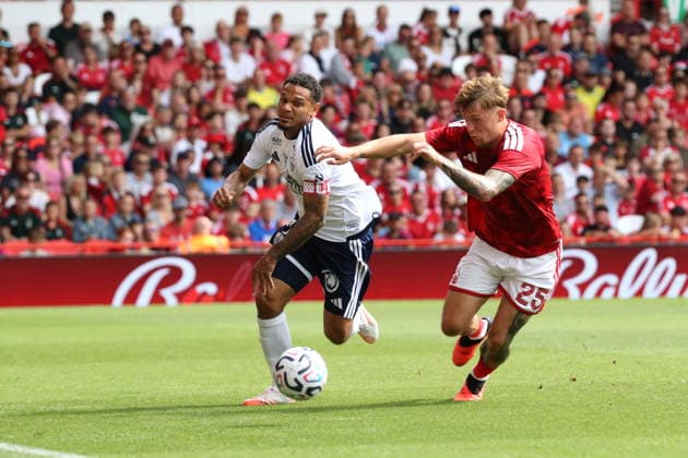 UK: Nottingham Forest v Stade Brestois 29, Friendly, 16 August 2026 Stade Brestois Kenny Lala & Nottingham Forest s Luca Netz Nottingham The City Ground Nottinghamshire England Copyright: xDanxWestwell:xSPORTPIX.ORG.UKx