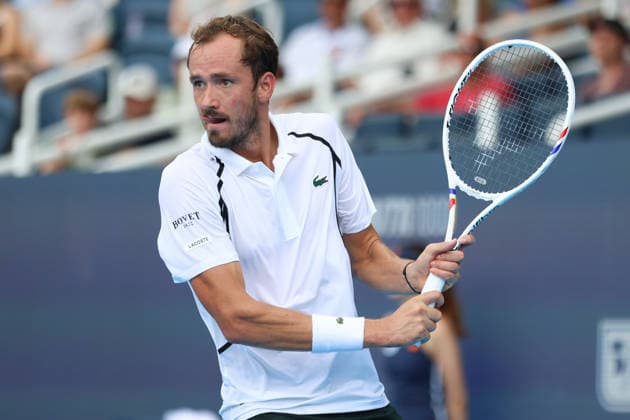 MASON, OHIO - AUGUST 16: Daniil Medvedev of Russia in action during day six of the Cincinnati Open at the Lindner Family Tennis Center on August 16, 2026 in Mason, Ohio.  Copyright: xShainaxBenhiyoun SPPx Sportspressphoto_SPR208916